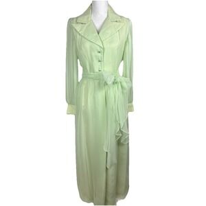 Vintage Coco California 1970 Green Maxi Dress Size 12 Style 4420